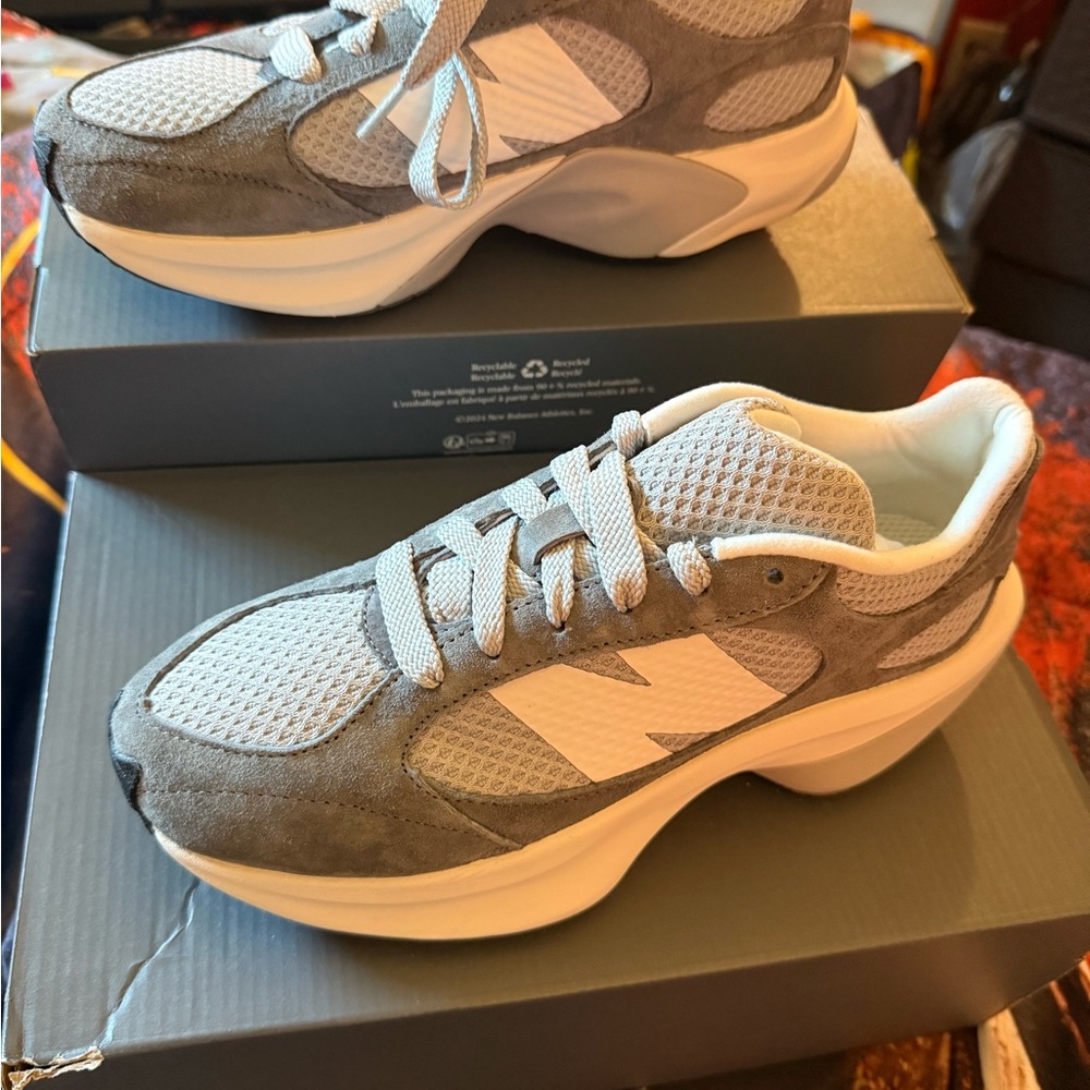 New Balance Gray and White Athletic Shoes